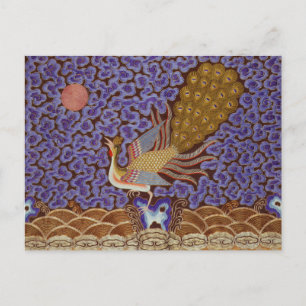 Qing Dynasty Rank Badge with Peacock Postcard