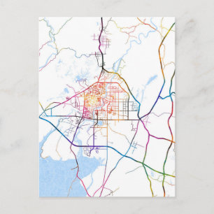 Qinzhou China City Map Postcard