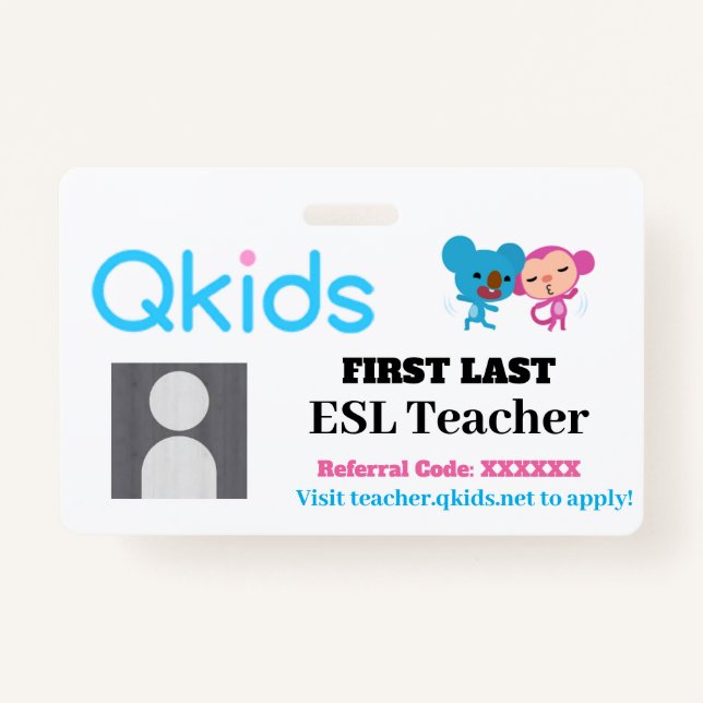 QKIDS ID Card ID Badge (Front)