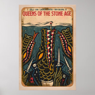 QOTSA REPRODUCTION Gig Poster Matte  Art Print