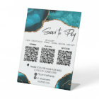*~* QR 3 PAYMENT Teal AGATE GOLD Window Decal