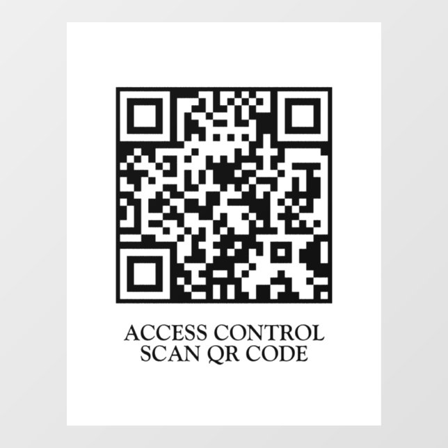QR Access Control | Scan to Enter Door Display Window Cling (Sheet)