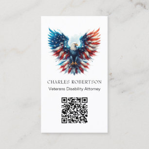 *~* QR AP16 American Flag Bald Eagle Photo Business Card