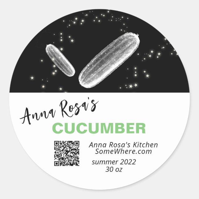*~* QR AP30 CUCUMBER - DEHYDRATED CANNING FREEZE CLASSIC ROUND STICKER (Front)