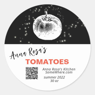 *~* QR AP30 TOMATO - DEHYDRATED CANNING FREEZE CLASSIC ROUND STICKER