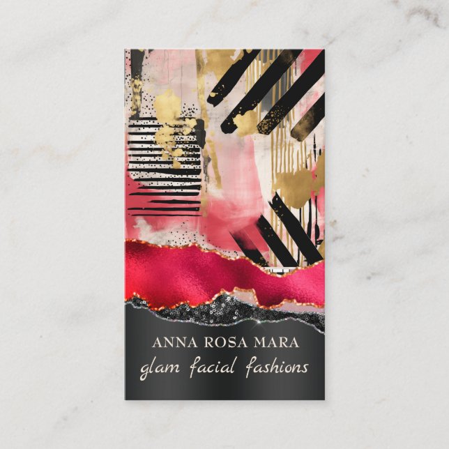*~* QR AP5 Glam Punk Luxe 2 Fashion Bold Beauty  Business Card (Front)