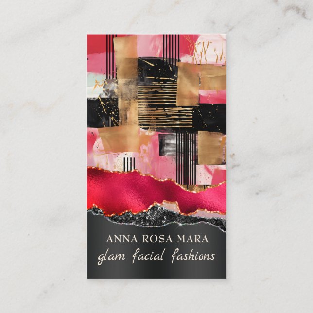 *~* QR AP5 Glam Punk Luxe 5  Fashion Bold Beauty  Business Card (Front)