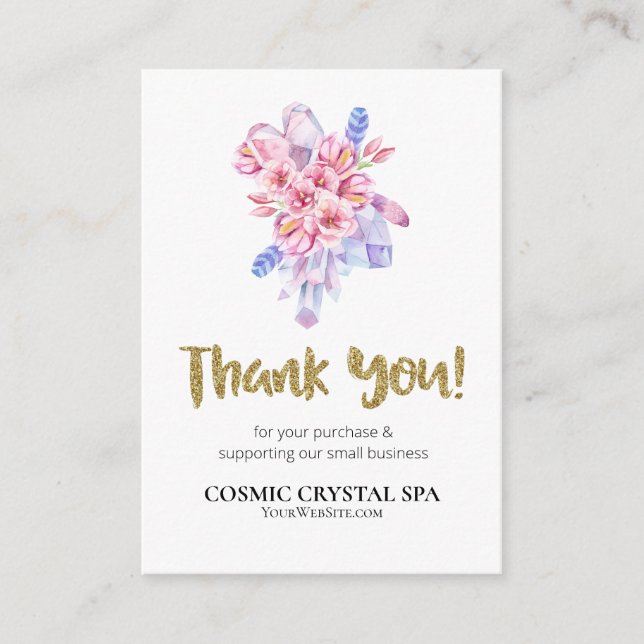 *~* QR AP8 LOGO COSMIC CRYSTAL Review THANK YOU Enclosure Card (Front)
