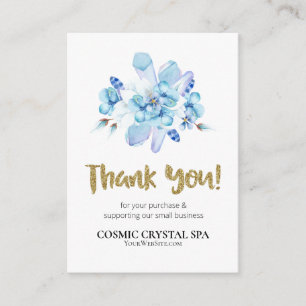 *~* QR AP8 LOGO FLORAL CRYSTAL Review THANK YOU Enclosure Card