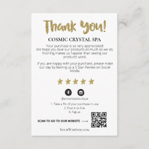 *~* QR AP8 THANK YOU Gold Star Review Tarot Enclosure Card
