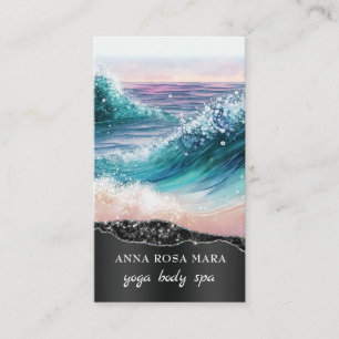 *~* QR AR7 Nautical Beach Sand Waves Sea Art Ocean Business Card