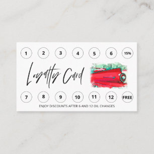 *~*  QR Auto Lube Car Wash LOGO Rewards Thank you Loyalty Card