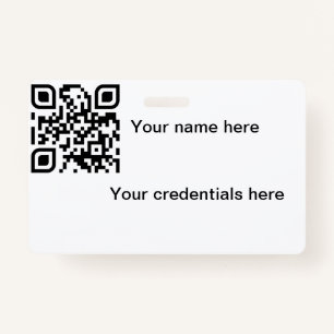 Qr badge ID badge