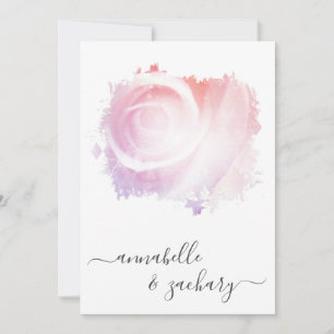 *~* QR Blush Pink Rose RSVP AR8 Classy Wedding Inv Invitation