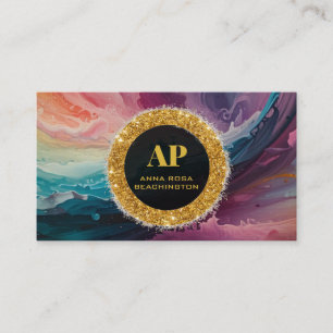 *~ QR BOLD AP93 Neon Abstract Business Card