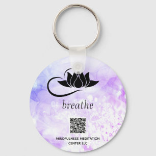 *~* QR - BREATHE Lotus Branding SWAG Keychain