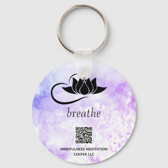 *~* QR - BREATHE Lotus Branding SWAG Keychain (Front)