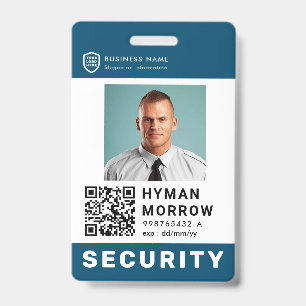 QR Business ID Logo Security Service Employee Ba Badge