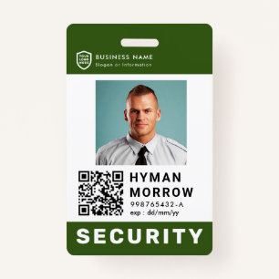QR Business ID Logo Security Service Employee Ba ID Badge