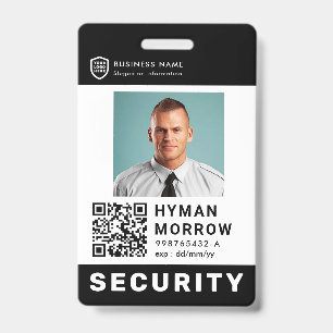QR Business ID Logo Security Service Employee Badge