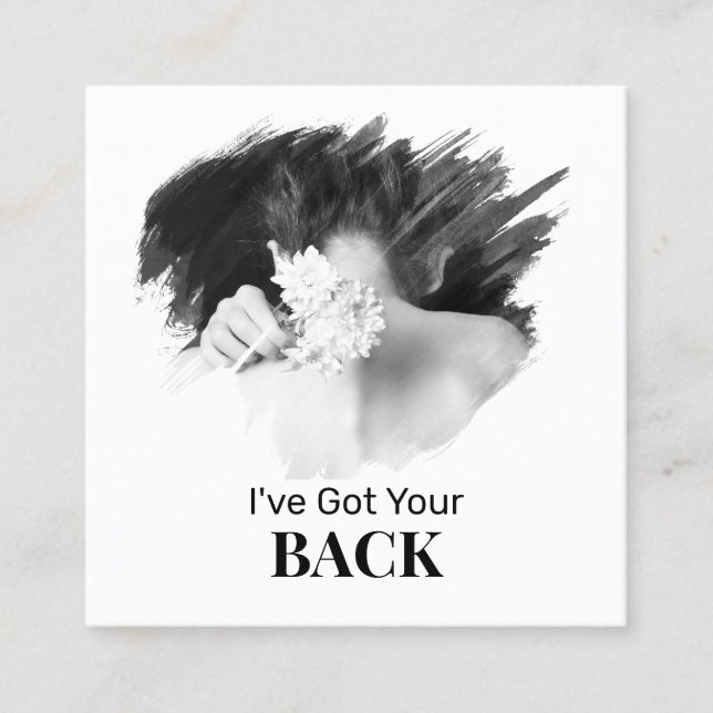 *~* QR Chiropractor Chiropractic Back Health Logo Square Business Card (Front)