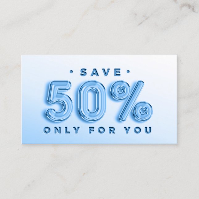 QR CODE 50%OFF DISCOUNT PROMOTIONAL INSERT (Front)