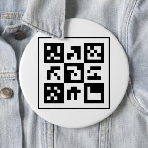 qr code 6 cm round badge