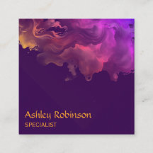 QR code abstract velvet watercolor Business Card