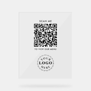 QR Code Acrylic Sign – Modern Checkout Menu