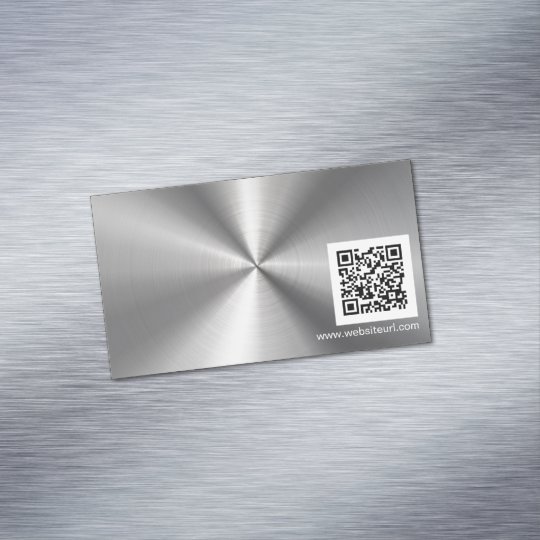 QR Code Ad Plain Sliver Metal Stainless Steel Look Business