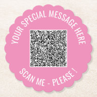 QR Code Add Special Message Modern Paper Coaster
