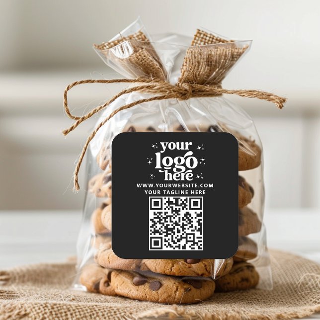 QR Code Add Your Logo Promotional Business Branded Square Sticker (Creator Uploaded)