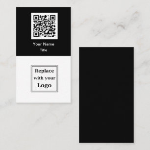 QR Code And Business Logo Business Cards Vertical