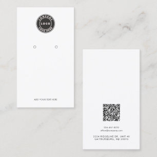QR Code and Business Logo Earring Display Card