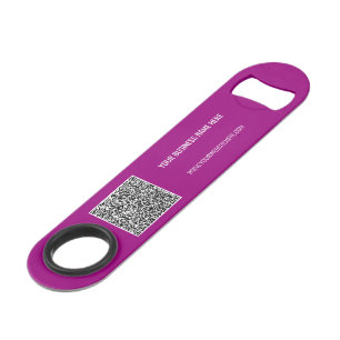 QR Code and Custom Text Bar Key - Choose Colour