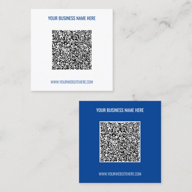 QR Code and Custom Text Business Card Example (Front/Back)
