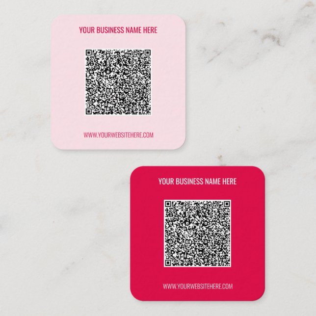 QR Code and Custom Text Business Card Your Colors (Front/Back)