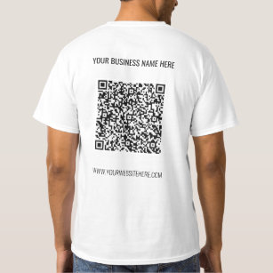 QR Code and Custom Text Business Promo T-Shirt