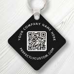 QR code and custom text double sided black Key Ring<br><div class="desc">Double sided keychain with your QR code and custom text on a black or custom color background. Change fonts and font colors,  move and resize elements with the design tool.</div>