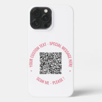 QR Code and Custom Text iPhone Case