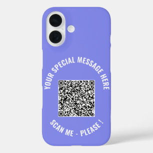 QR Code and Custom Text iPhone Case Choose Colours