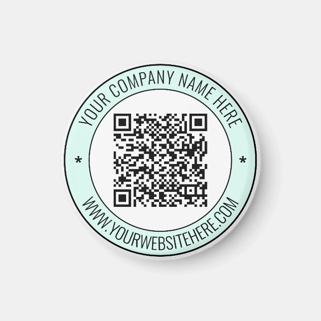 QR Code and Custom Text Magnet Choose Colours (Front)