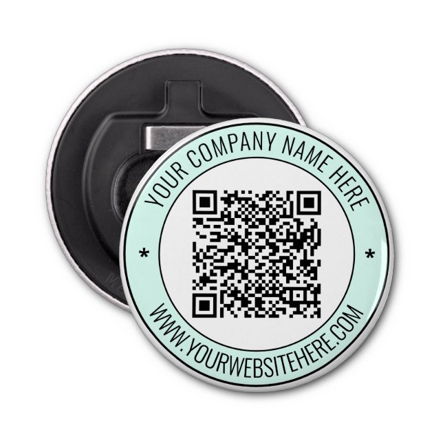 QR Code and Custom Text Magnetic Bottle Opener (Front)