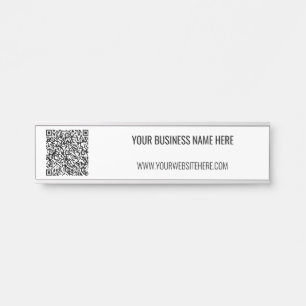 QR Code and Custom Text Personalised Door Sign