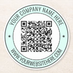 QR Code and Custom Text Personalised Paper Coaster<br><div class="desc">Custom Colours and Font Coasters with Your QR Code and Custom Text Professional Personalised Business Name Website Promotional Company Paper Coaster / Gift - Add Your QR Code - Image or Logo - Photo / Name - Company / Website or E-mail or Phone - Contact Information / Address / More...</div>