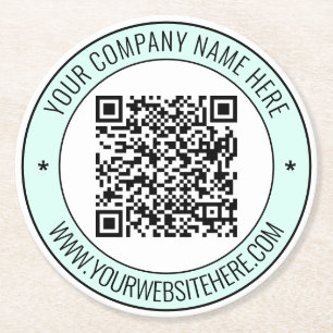 QR Code and Custom Text Personalised Paper Coaster