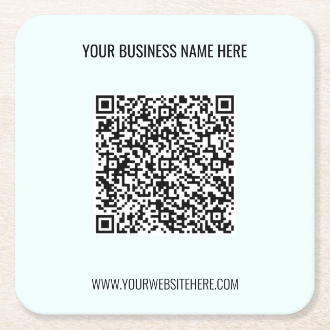 QR Code and Custom Text Personalised Paper Coaster (Front)