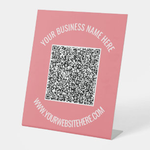 QR Code and Custom Text Personalised Pedestal Sign