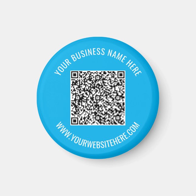 QR Code and Custom Text Professional Magnet (Front)