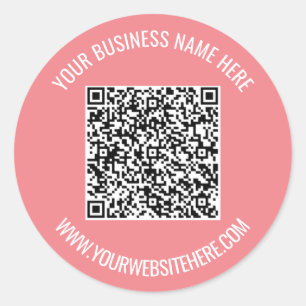 QR Code and Custom Text Professional Personalised Classic Round Sticker